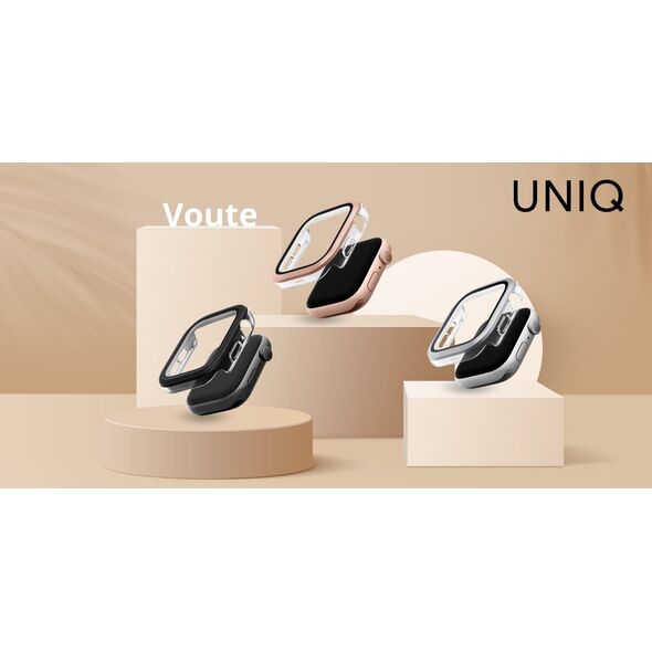 Case UNIQ Voute for Apple Watch Series 10 42mm tempered glass silver