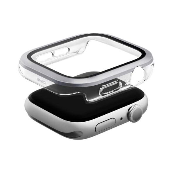 Case UNIQ Voute for Apple Watch Series 10 42mm tempered glass silver