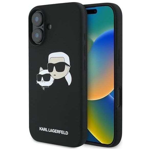 Karl Lagerfeld KLHMP16MSKCHPPLK iPhone16 Plus 6.7" black/black hardcase Silicone Double Heads Print