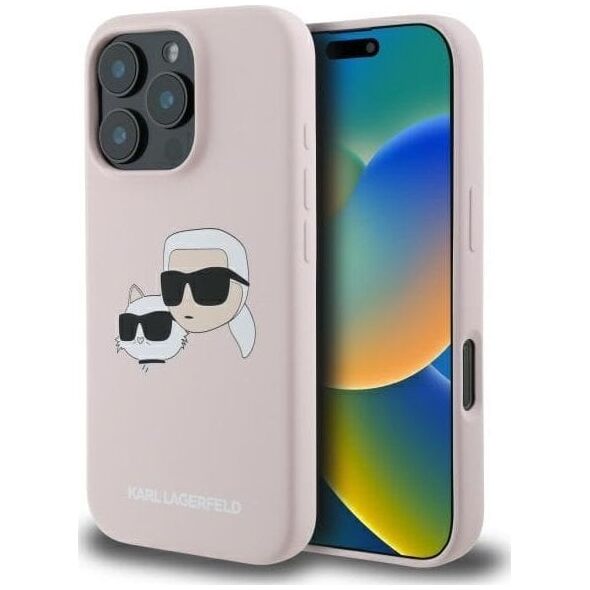 Karl Lagerfeld KLHMP16LSKCHPPLP iPhone16 Pro 6.3" pink/pink hardcase Silicone Double Heads Print M
