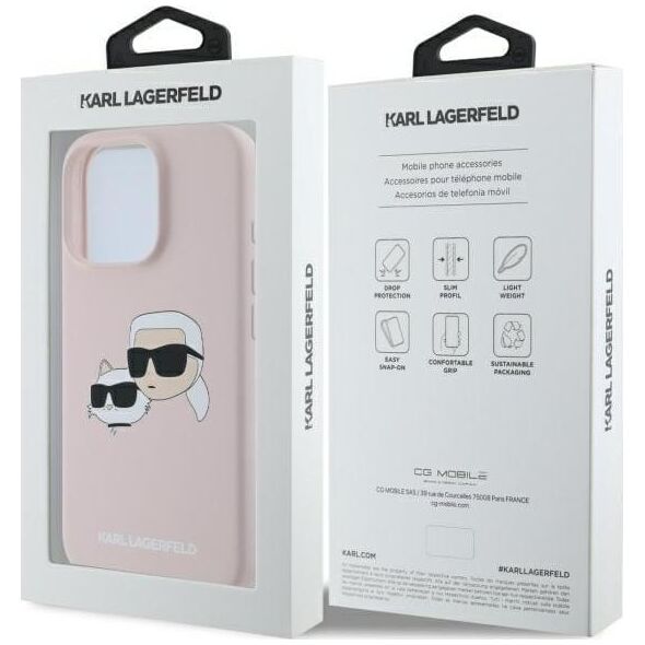 Karl Lagerfeld KLHMP16LSKCHPPLP iPhone16 Pro 6.3" pink/pink hardcase Silicone Double Heads Print M