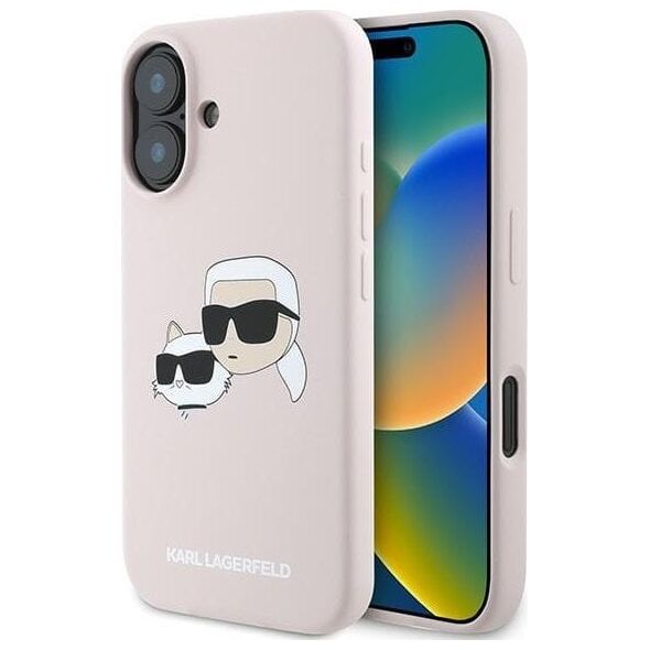 Karl Lagerfeld KLHMP16MSKCHPPLP iPhone16 Plus 6.7" pink/pink hardcase Silicone Double Heads Print