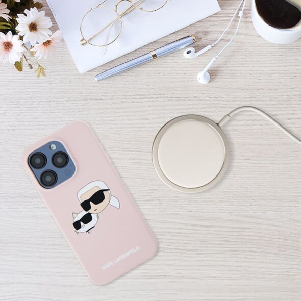 Karl Lagerfeld KLHMP16MSKCHPPLP iPhone16 Plus 6.7" pink/pink hardcase Silicone Double Heads Print