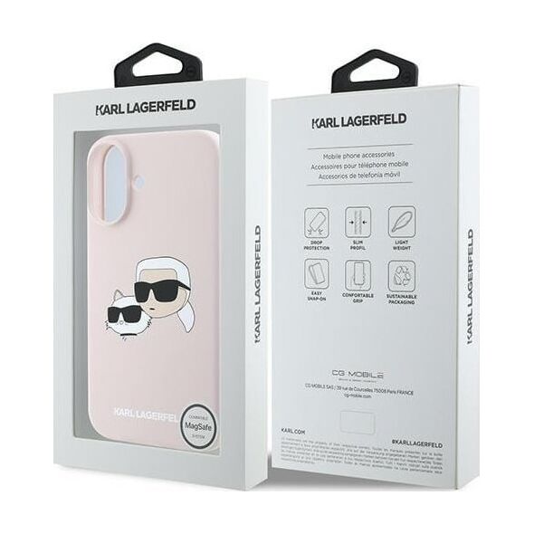 Karl Lagerfeld KLHMP16MSKCHPPLP iPhone16 Plus 6.7" pink/pink hardcase Silicone Double Heads Print