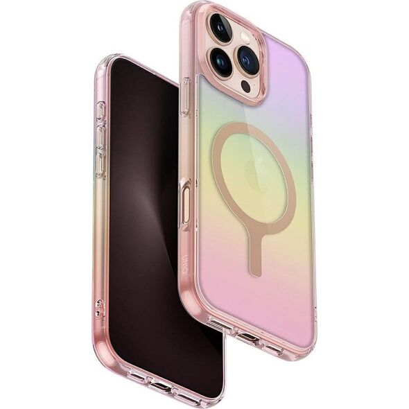 Case UNIQ Iridescia for iPhone 16 Pro Max Magclick Charging pink prism