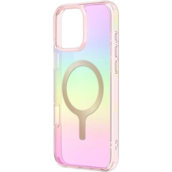 Case UNIQ Iridescia for iPhone 16 Pro Magclick Charging pink prism