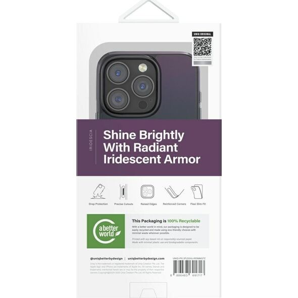 Case UNIQ Iridescia for iPhone 16 Pro Magclick Charging midnight