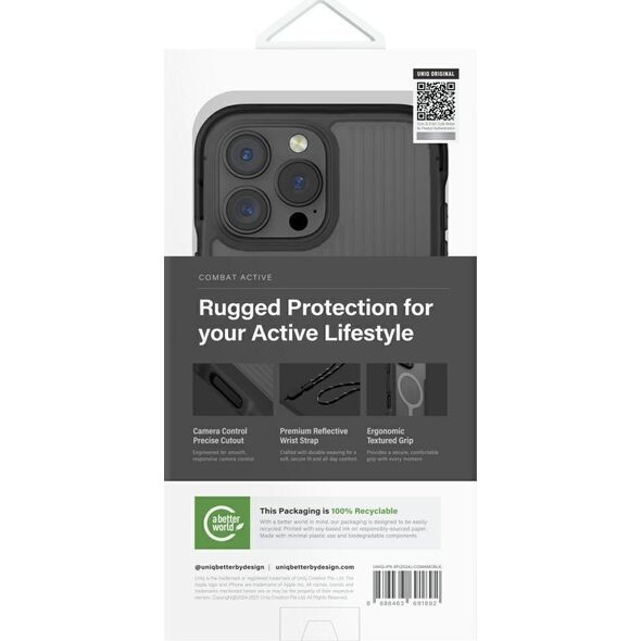 Case UNIQ Combat Active for iPhone 16 Pro Max Magclick Charging black