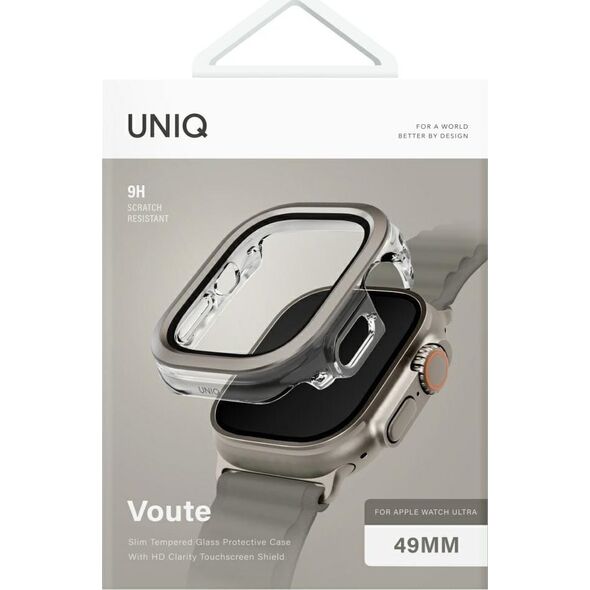 Etui UNIQ Voute do Apple Watch Ultra     49mm szkło hartowane srebrny