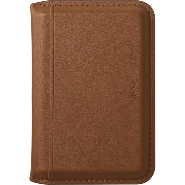 Magnetyczny portfel RFID UNIQ Lyden DS   stojak na telefon karmelowy