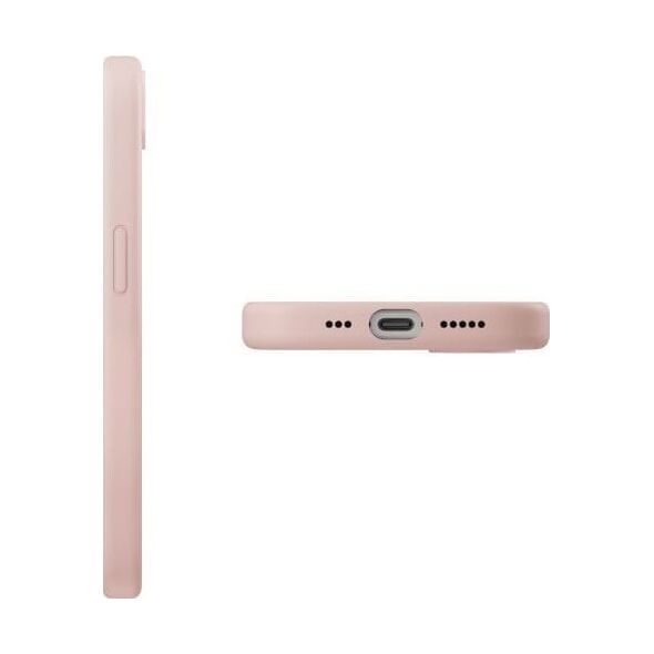 Etui UNIQ Lino do iPhone 16e (2025)      Magclick Charging różowy
