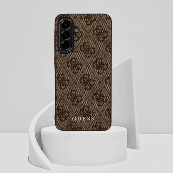 Etui Guess 4G Metal Gold Logo do Samsung Galaxy A36 brązowy