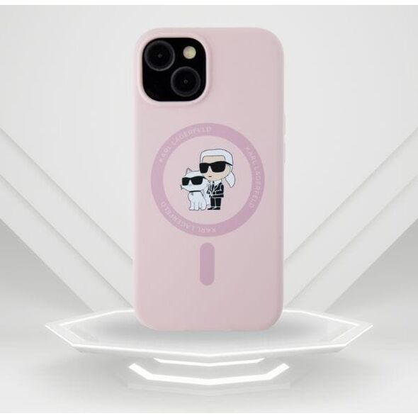 Etui Karl Lagerfeld Silicone             Karl&Choupette MagSafe do iPhone 15 różowy