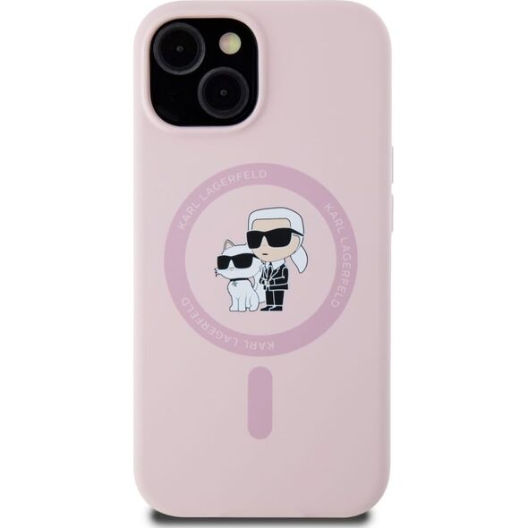 Etui Karl Lagerfeld Silicone             Karl&Choupette MagSafe do iPhone 15 różowy