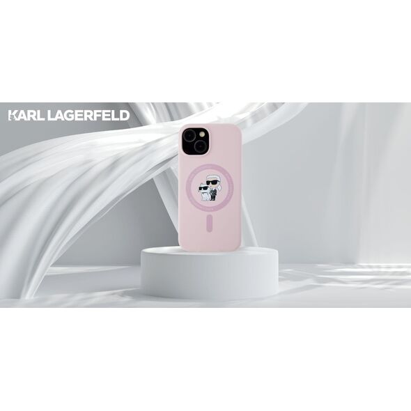 Etui Karl Lagerfeld Silicone             Karl&Choupette MagSafe do iPhone 15 różowy