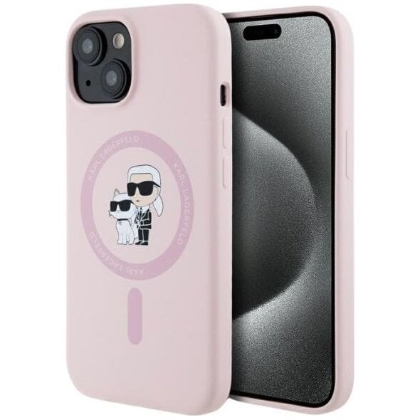 Etui Karl Lagerfeld Silicone             Karl&Choupette MagSafe do iPhone 15 różowy