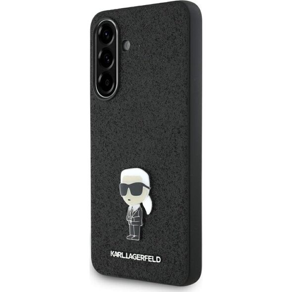 Etui Karl Lagerfeld Fixed Glitter Ikonik Logo Metal Pin do Samsung Galaxy A36 czarny