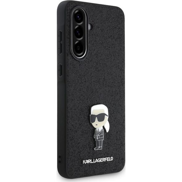 Etui Karl Lagerfeld Fixed Glitter Ikonik Logo Metal Pin do Samsung Galaxy A56 czarny