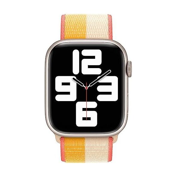 APPLE PASEK APPLE WATCH ML2Y3AM/A SPORT LOOP 45MM MAIZE/WHITE ORYGINALNA PLOMBA