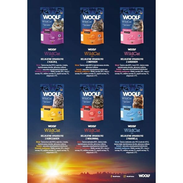 WOOLF WILDCAT przysmak KOT 50g SOFT       SNACKS SALMON