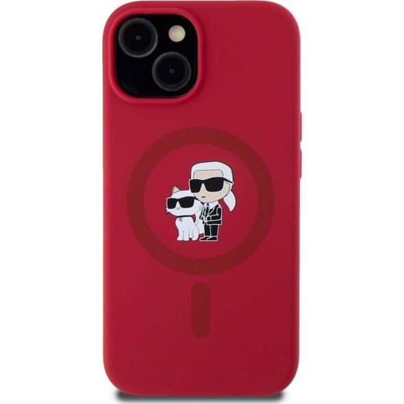 Case Karl Lagerfeld Silicone Karl&Choupette Heads Ring MagSafe for iPhone 15 ed