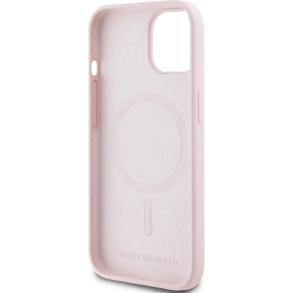 Case Karl Lagerfeld Silicone Karl&Choupette MagSafe for iPhone 15 Plus pink