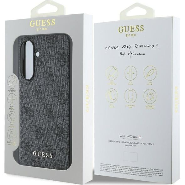 Case Guess 4G Metal Gold Logo for Samsung Galaxy A36 black
