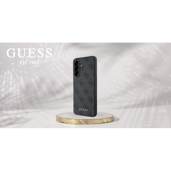 Case Guess 4G Metal Gold Logo for Samsung Galaxy A36 black