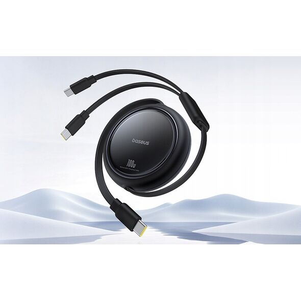 Kabel zwijany Baseus Bright Mirror Series USB-C - 2 x USB-C 100W 1m - czarny