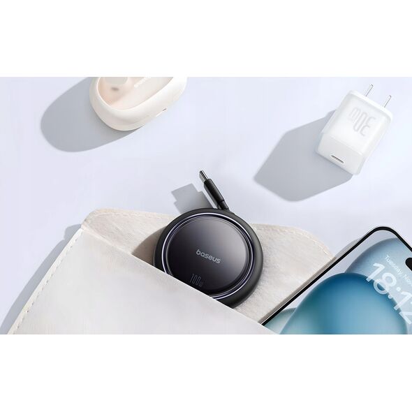 Kabel zwijany Baseus Bright Mirror Series USB-C - 2 x USB-C 100W 1m - czarny