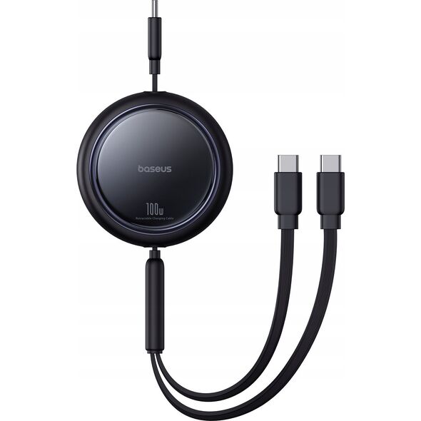 Kabel zwijany Baseus Bright Mirror Series USB-C - 2 x USB-C 100W 1m - czarny