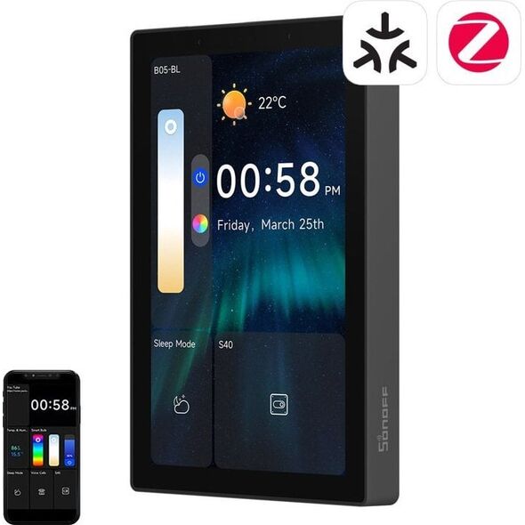 Panel sterowania WiFi/Bluetooth/ZigBee Matter SONOFF NSPanel Pro 120 (czarny) Sonoff
