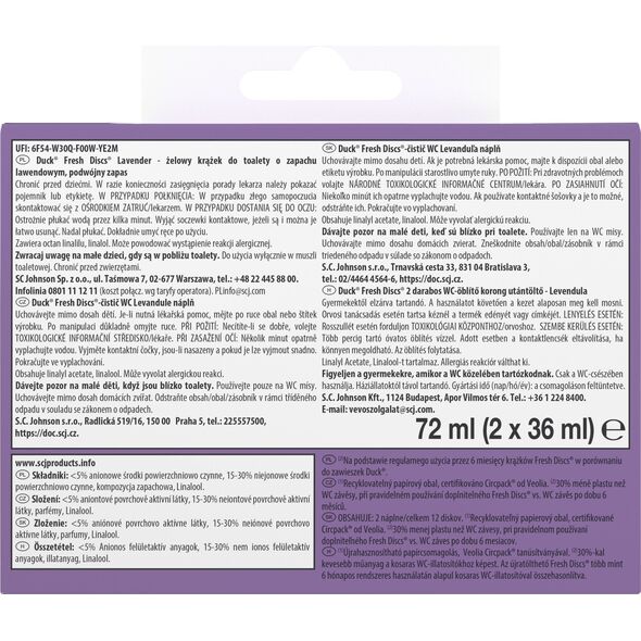 Duck Fresh Dick Zapas Krążek Żelowy do Wc 2x36ml Lavender..