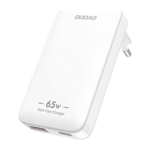 Ładowarka sieciowa GaN Dudao A65Q 65W USB-A / USB-C PD ultracienka - biała