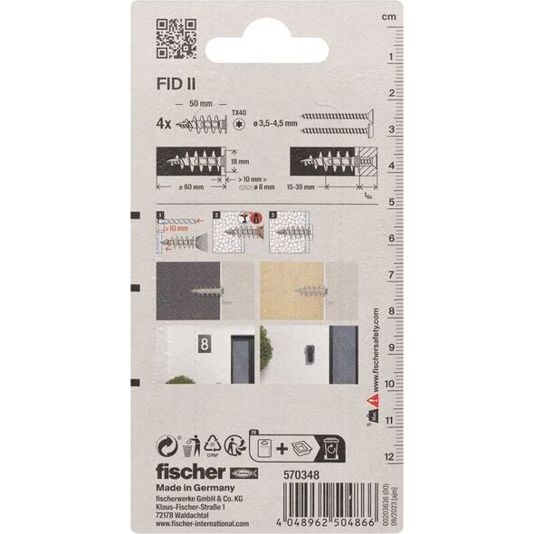 Dowel for insulating materials FID50 II, Fischer 4 pcs.
