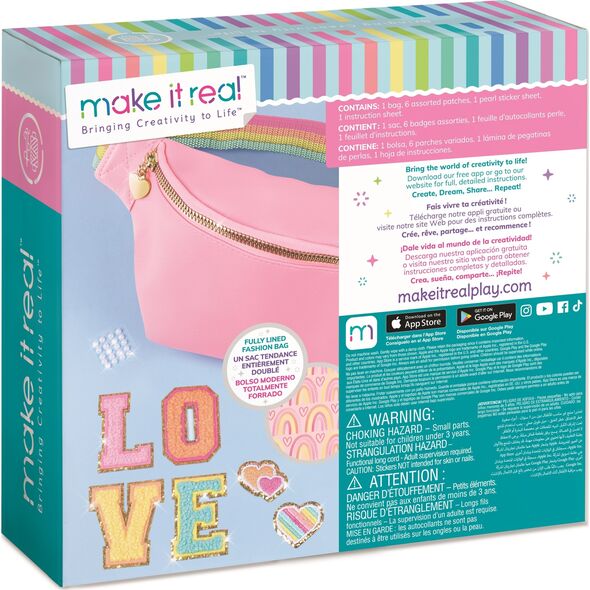 MAKE IT REAL DIY set Fashion Bag with Patches