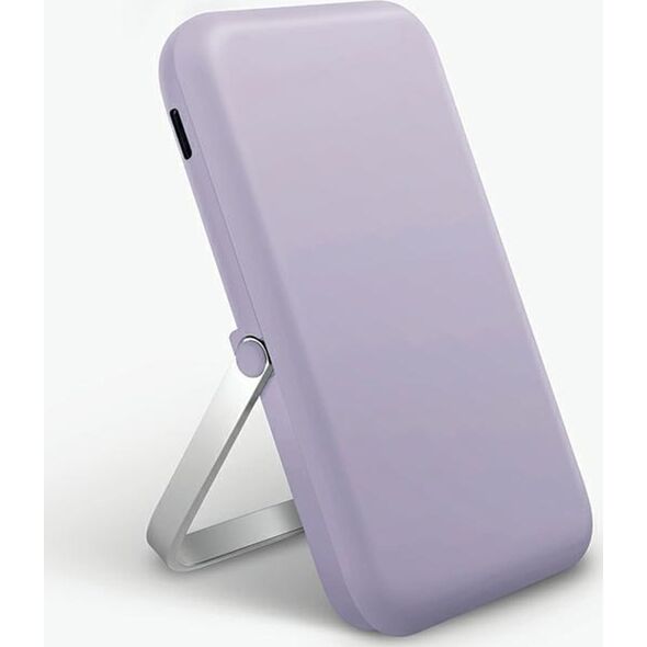 UNIQ Powerbank Hoveo 5000mAh USB-C 20WPD Fast charge Wireless Magnetic liliowy/lilac lavender