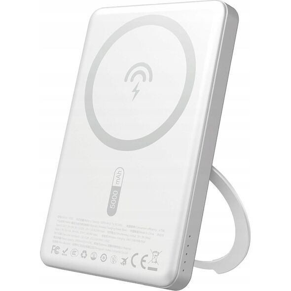 Powerbank Dudao K28S 20W PD 5000mAh z MagSafe i podstawką - srebrny
