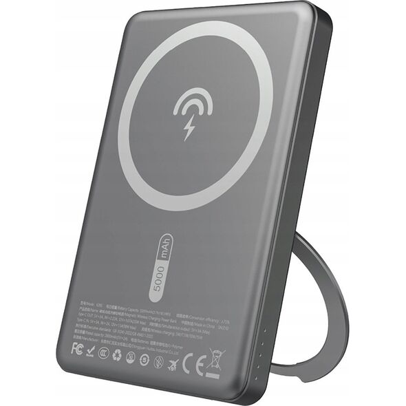 Powerbank Dudao K28S 20W PD 5000mAh z MagSafe i podstawką - szary