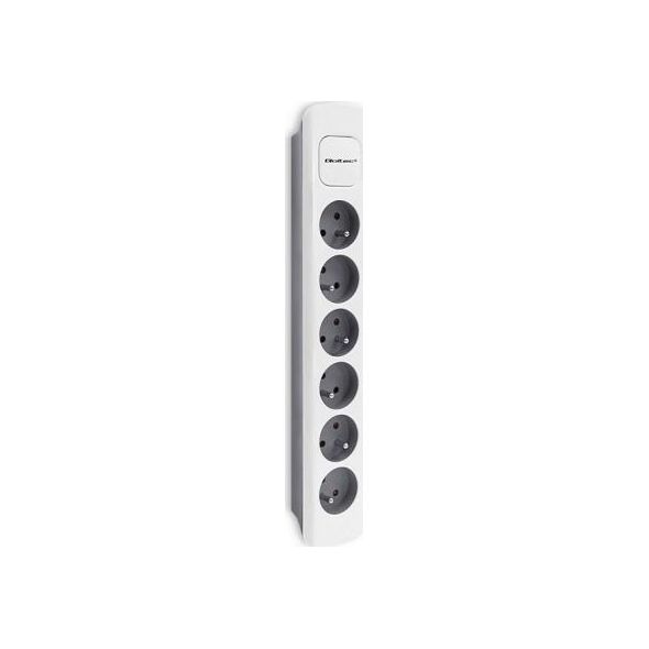 Listwa zasilająca Qoltec 6 gniazd 1.8 m biało-szara (50297)