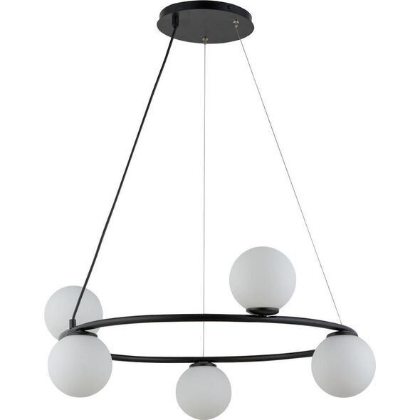 Lampa wisząca Sigma Nowoczesny żyrandol GAMA KOŁO Sigma szklane kule czarne