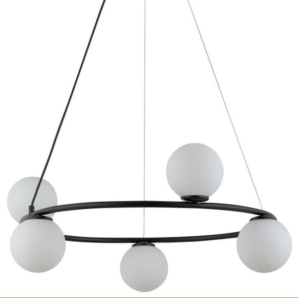 Lampa wisząca Sigma Nowoczesny żyrandol GAMA KOŁO Sigma szklane kule czarne