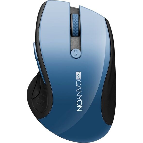 Mysz Canyon CANYON Mysz MW-01, Blue Led Sensor, 6 przycisków, bezprzewodowa, Niebiesko-Szara