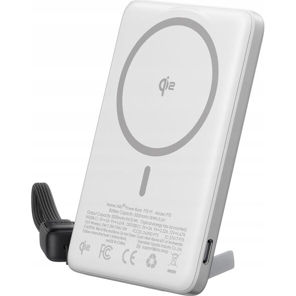 INIU Powerbank MagPro Slim - magnetyczny powerbank bezprzewodowy 5000mAh srebrny - Gwarancja bezpieczeństwa. Proste raty. Bezpłatna wysyłka od 170 zł.