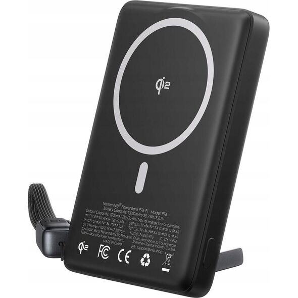 INIU Powerbank MagPro Slim - magnetyczny powerbank bezprzewodowy 10000mAh czarny - Gwarancja bezpieczeństwa. Proste raty. Bezpłatna wysyłka od 170 zł.