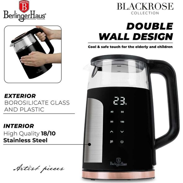CZAJNIK ELEKTRYCZNY 1,7L BERLINGER HAUS BH-9477 BLACK ROSE