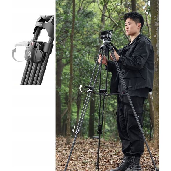 Profesjonalny STATYW do Filmowania VIDEO 25kg 149.5cm BOWL 75mm / Ulanzi / T047