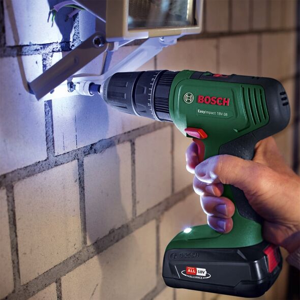 Wiertarko-wkrętarka Bosch Bosch cordless impact drill EasyImpact 18V-38 (green/black, Li-ion battery 2.0Ah, case, POWER FOR ALL ALLIANCE)