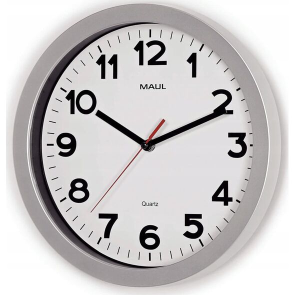 Maul MAUL Wanduhr Step weiß/silber Kunststoff 30cm inkl. Batterie