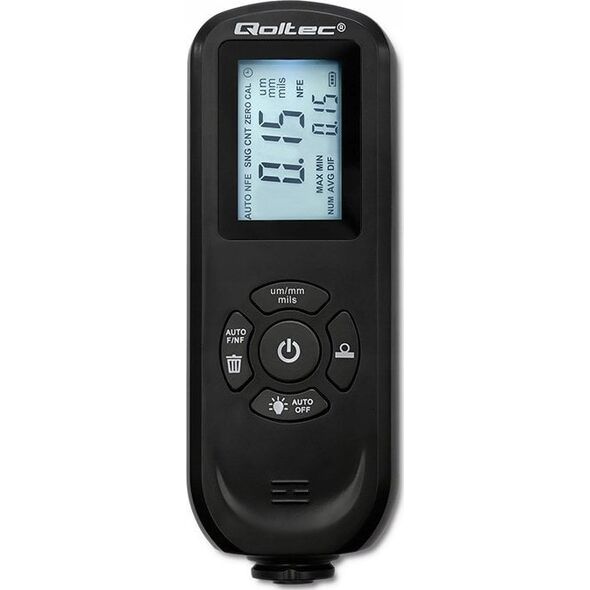 Qoltec Miernik grubości lakieru z podświetlanym bocznym wyświetlaczem LCD | 0 ~ 2000um